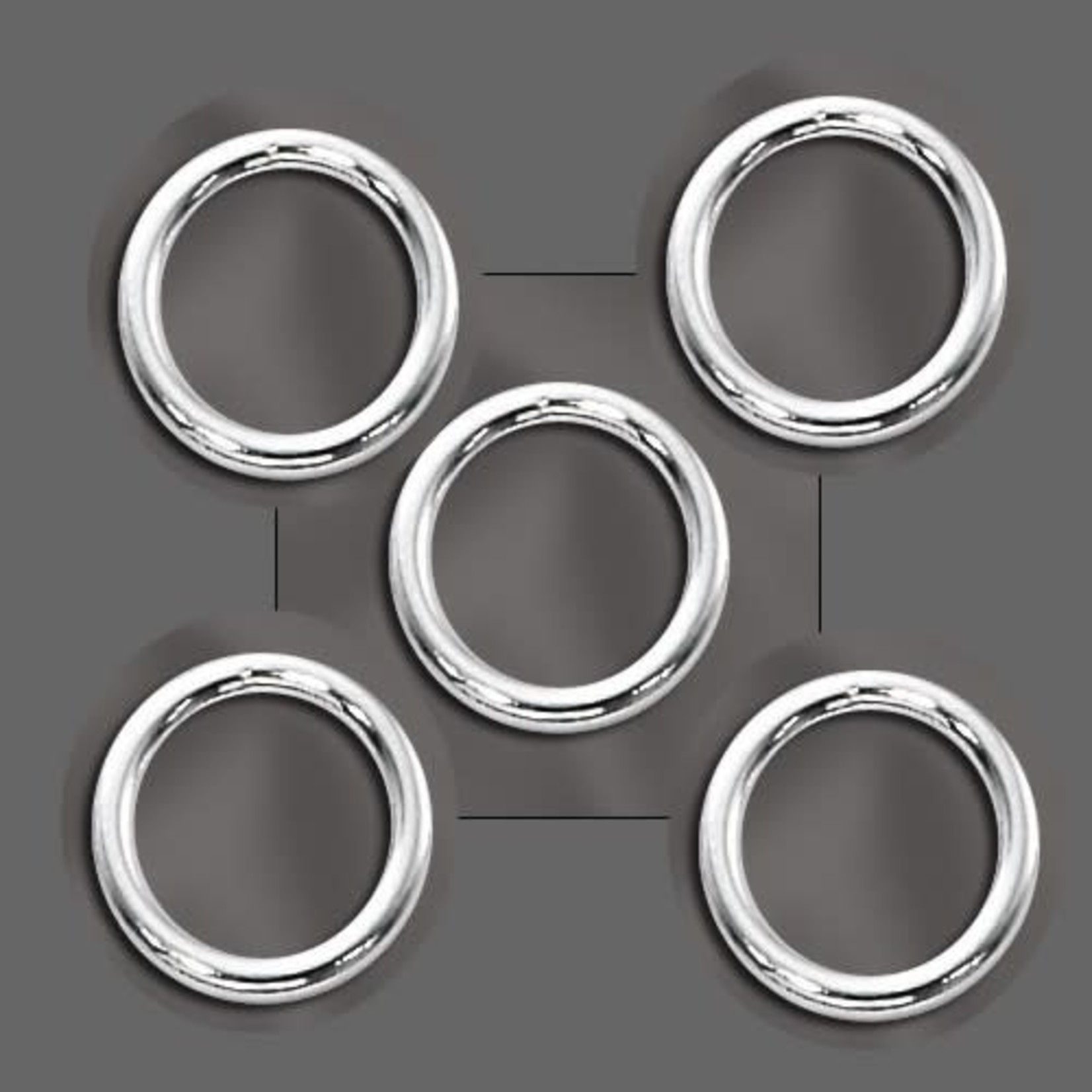 Sterling Silver 12mm Open Jump Ring - 5 pieces