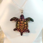 Dichroic Turtle Sterling Silver Necklace - Ready to Wear