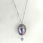 Crystal Encrusted Pearl Slider Necklace - Ready to Wear