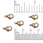 Antique Copper Plated Lobster Clasp 12x7mm Nickel-Free - 5 pieces