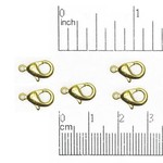 Gold Plated 12x7mm Nickel-Free Lobster Clasp - 5 Pieces