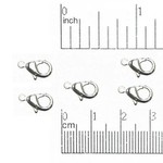Silver Plated 12x7mm Nickel-Free Lobster Clasp - 5 Pieces
