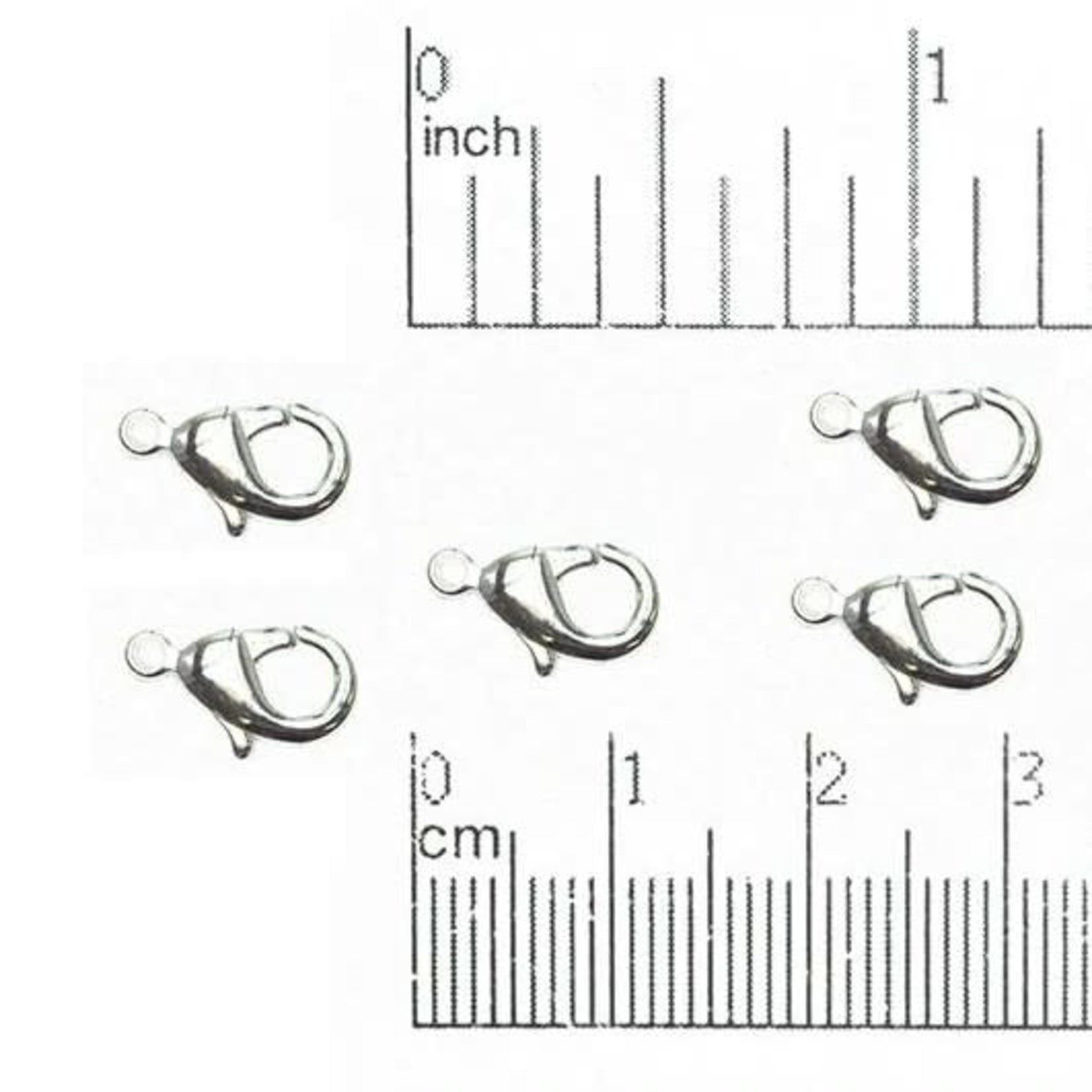 Silver Plated 12x7mm Nickel-Free Lobster Clasp - 5 Pieces