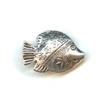 Pewter Fish Mama Bead with Stars Large 31x21mm