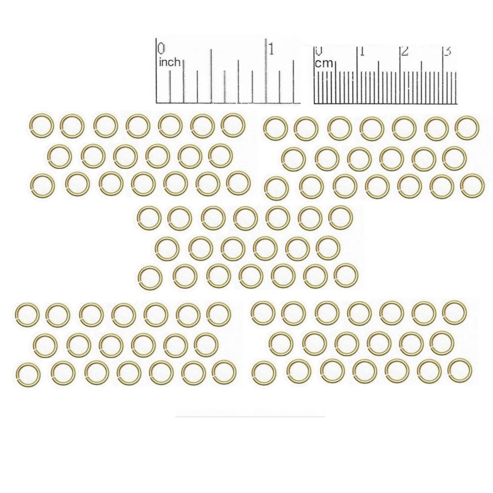 Satin Gold Plated Jump Ring  6mm Nickel-Free - 100 pieces