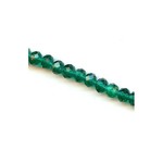 Faceted Glass Rondelle 4x6mm Forest Green Shimmer Bead - 18 Pieces