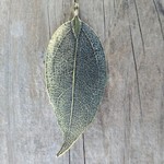 Metal Leaf Pendant - Antique Brass