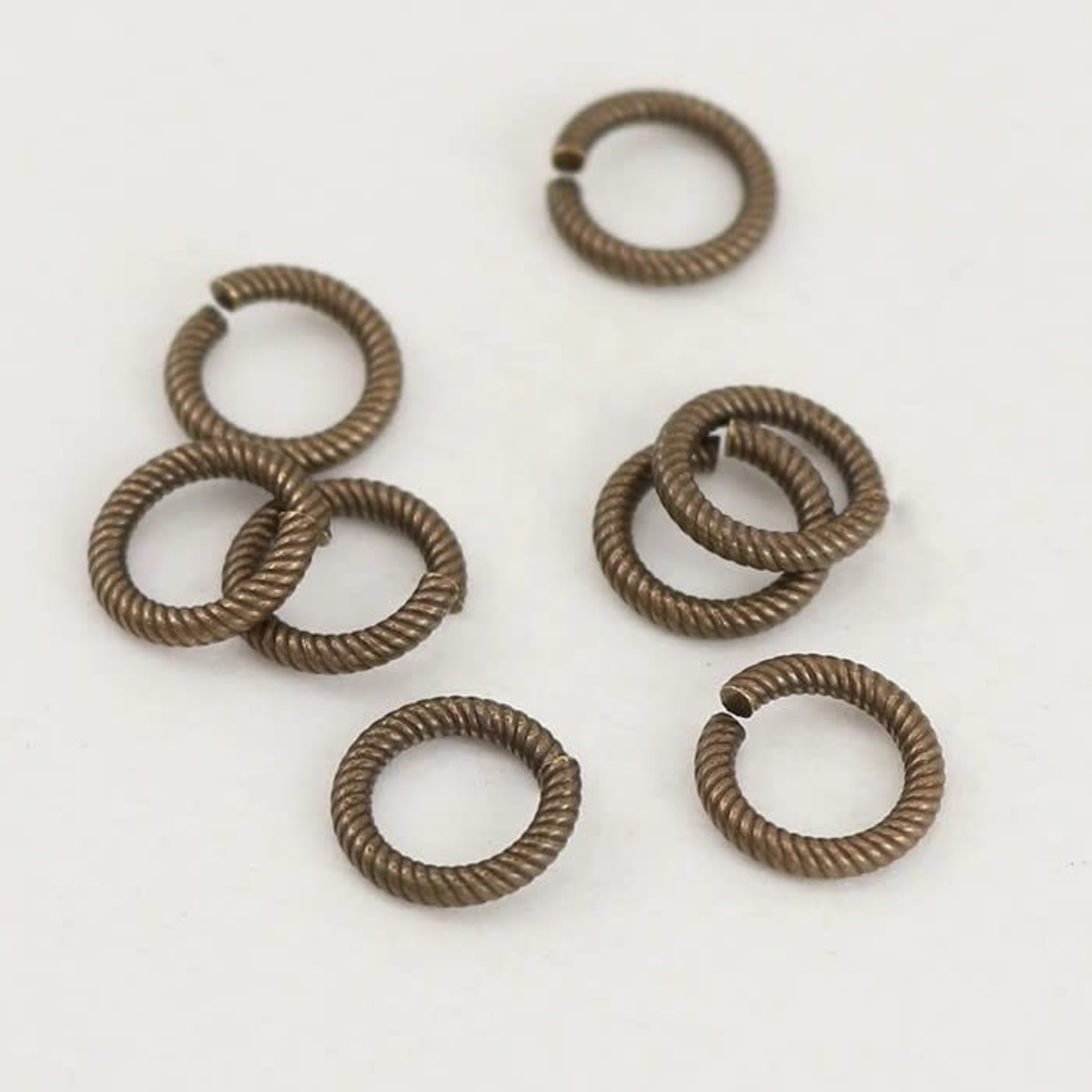 Vintaj Vintaj Brass 9.25mm 15ga Etched Jump Rings - 10 pieces