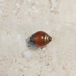 Tibetan Brass Capped 10mm Light Carnelian Bead