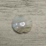 Ice White Lentil Lampwork Glass Bead - Single