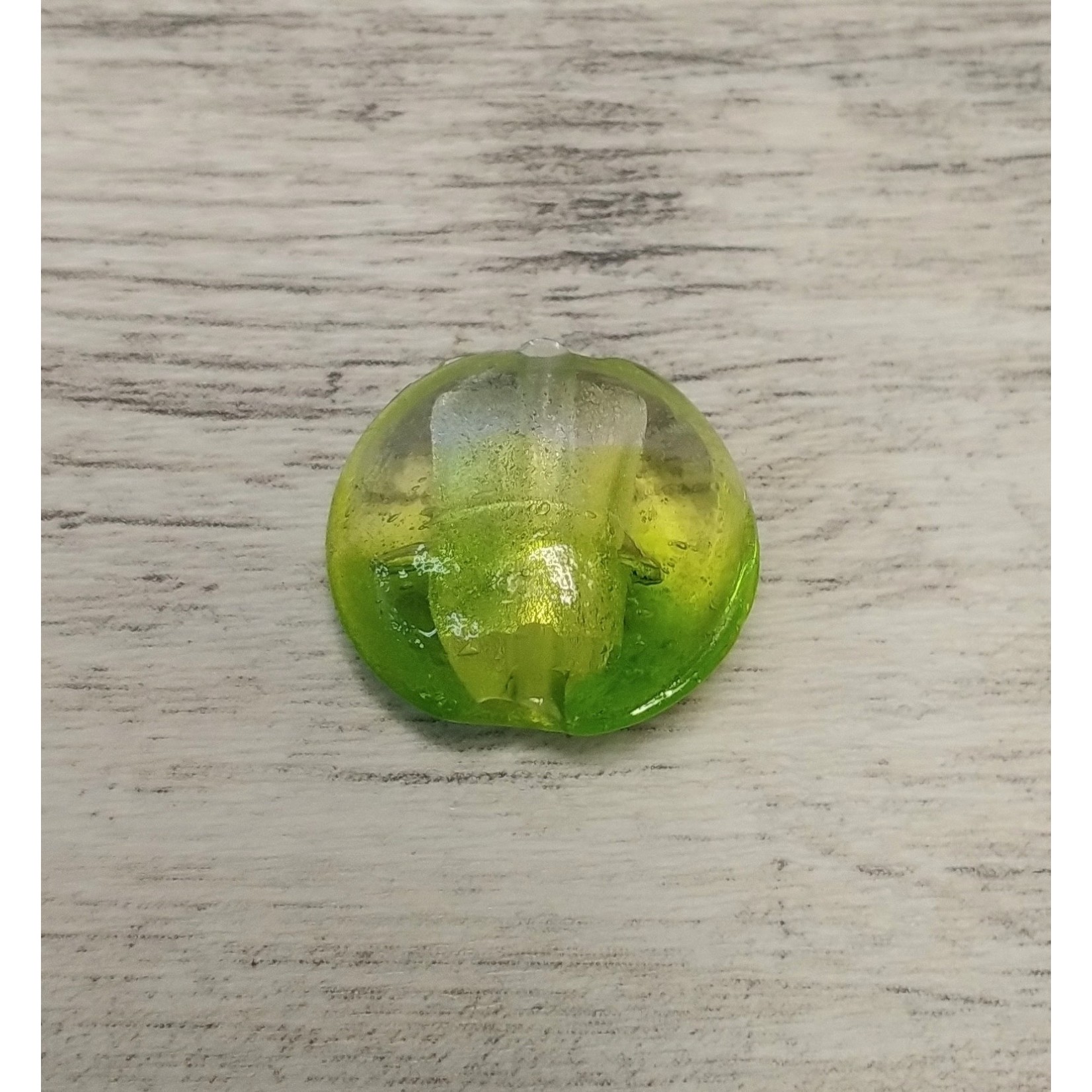 Ice Lime Lentil Lampwork Glass Bead Strand