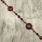 Czech Glass Beaded Chain  Pink Coin - 1 foot