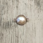 Coin Pearl Silver Bezel Link