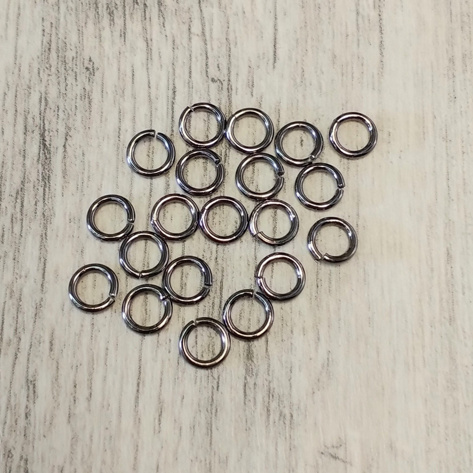 Gun Metal Plated Jump Ring  6mm Nickel-Free - 20 pieces