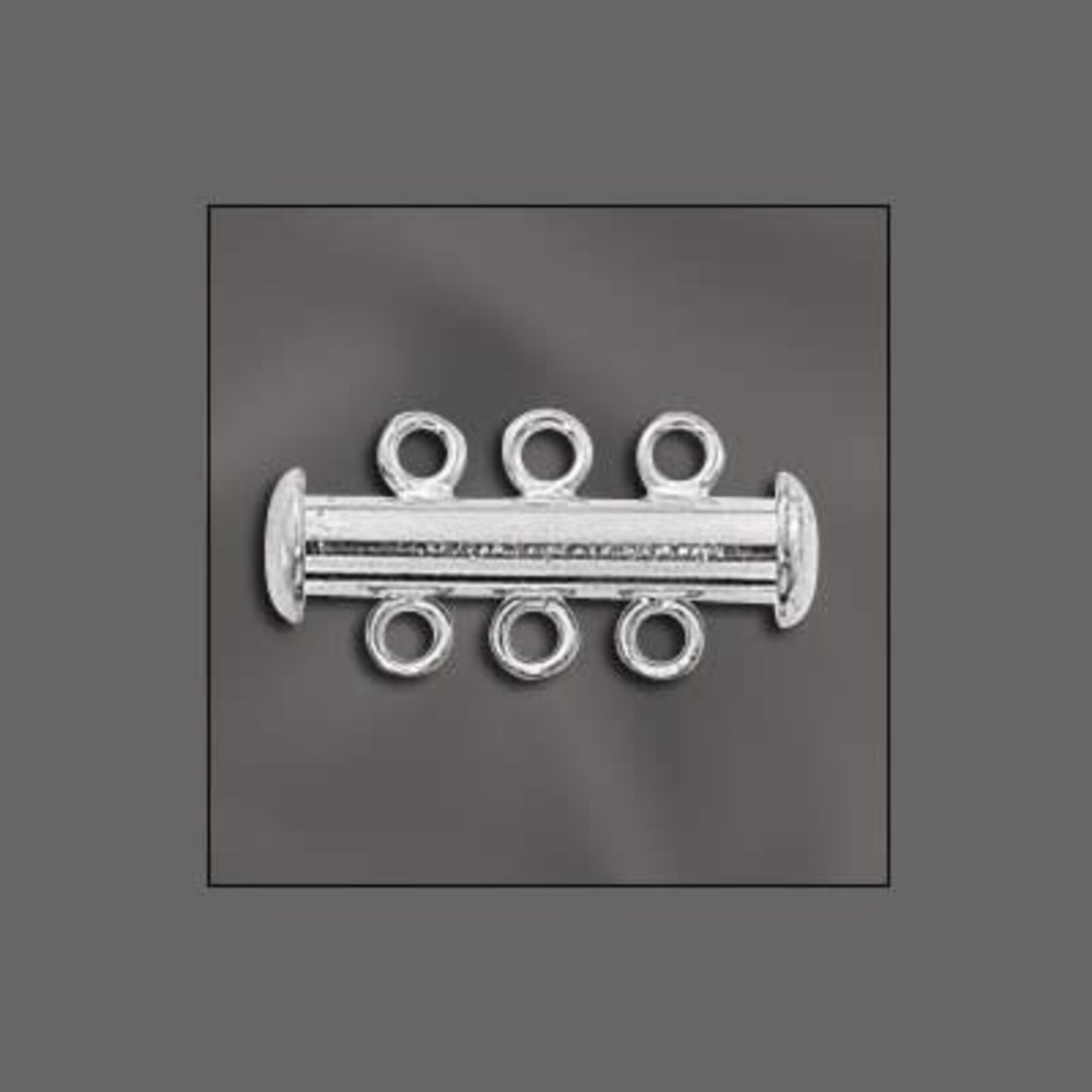 Silver Plated Tube Clasp - 3 Strand