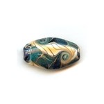 Mediterranean Oval Lampwork Glass Bead