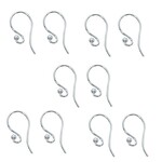 Sterling Silver Earwire W/ Loop & 2mm Ball - 10 Pieces