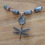 Sterling Silver Agate Dragonfly Necklace - Ready to Wear