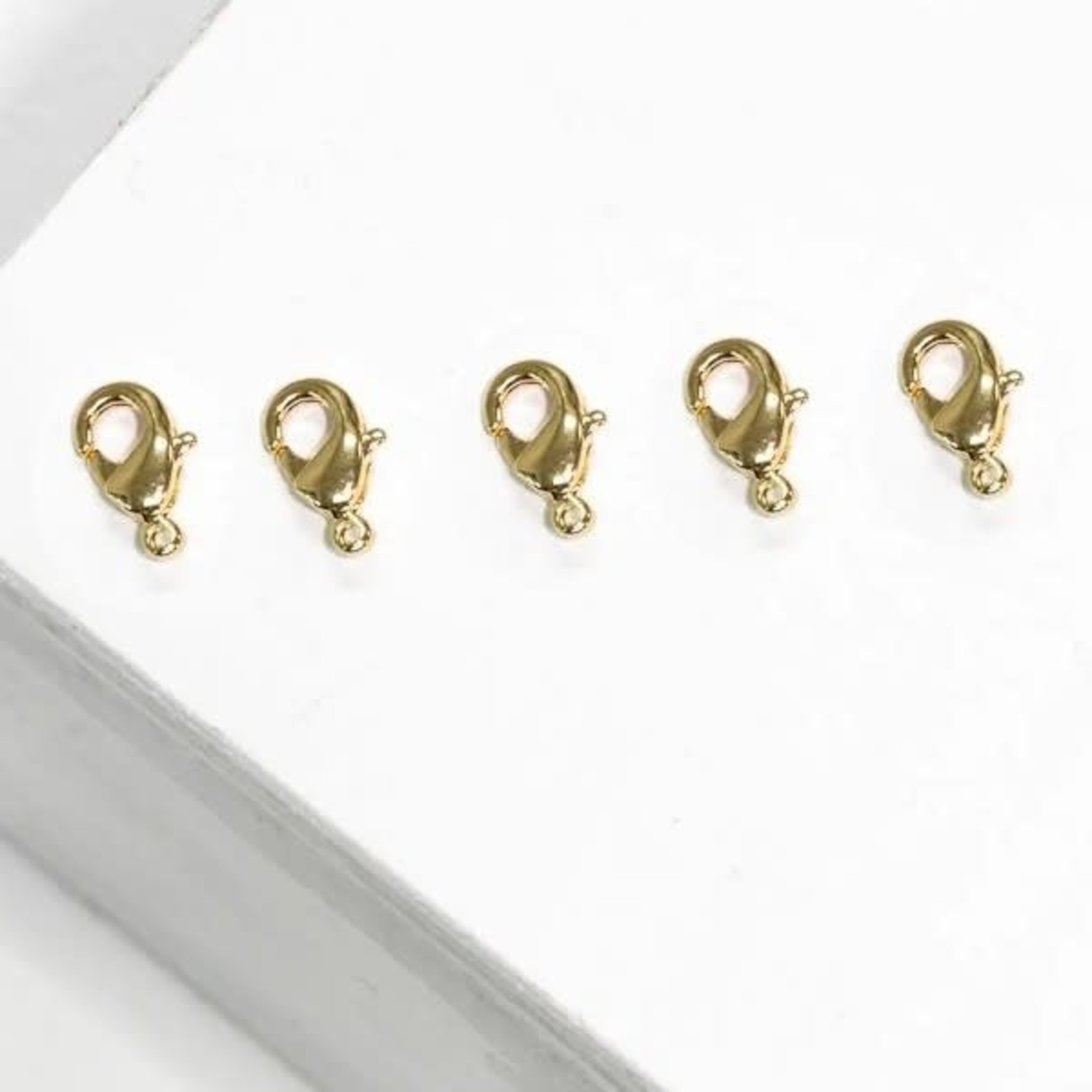 Gold Plated Lobster Clasp  9x5mm Nickel-Free - 5 pieces