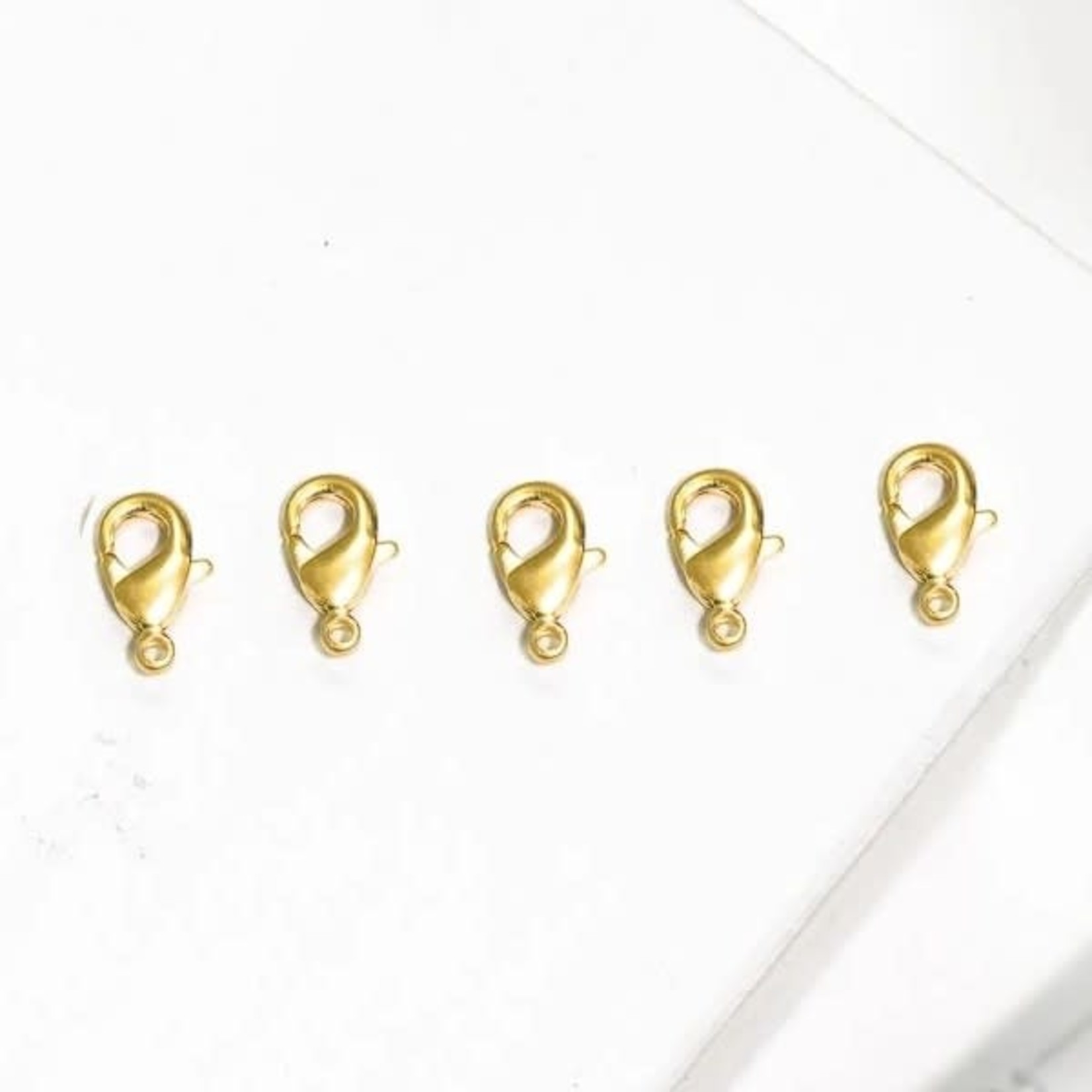 Lobster Clasp  9x5mm Nickel-Free Satin Gold Plated -  5 pieces