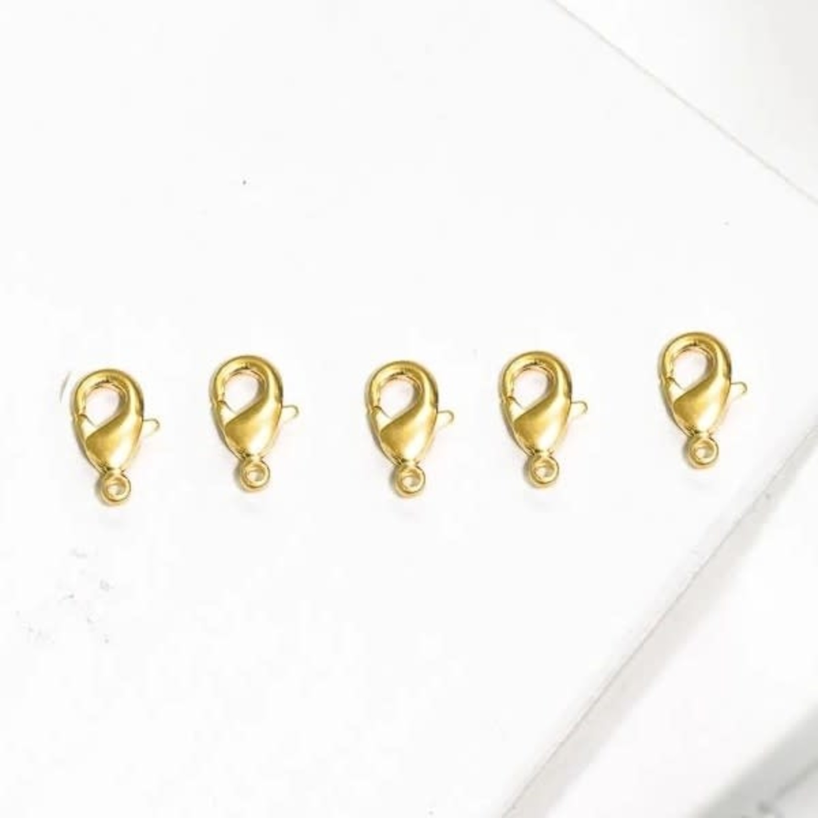 Satin Gold Plated Lobster Clasp  9x5mm Nickel-Free - 5 pieces