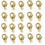 Gold Plated Lobster Clasp 12 x7mm Nickel-Free - 20 pieces