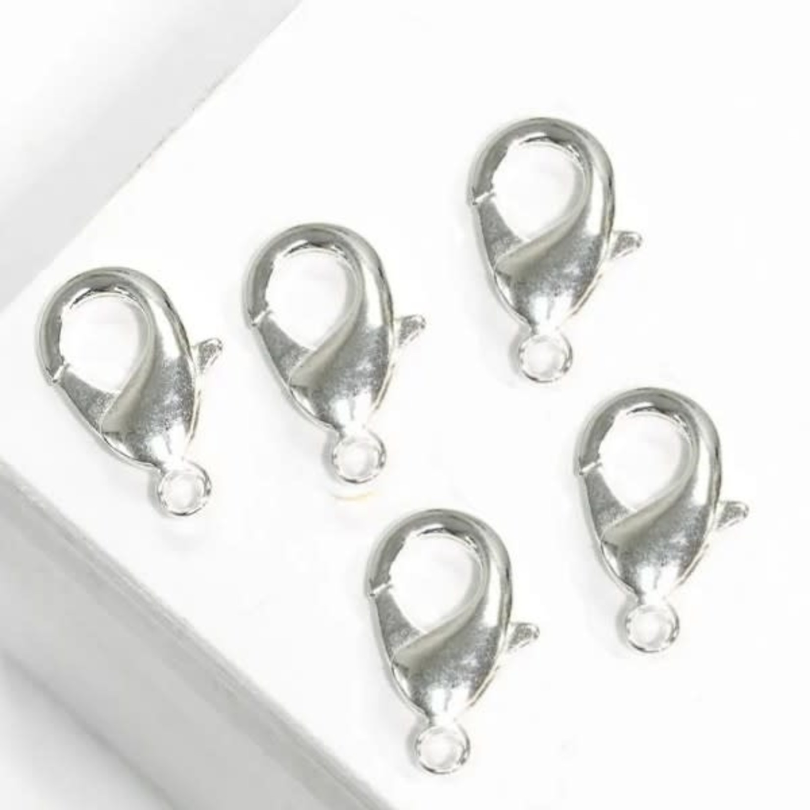 Lobster Clasp 19x10mm Nickel-Free Silver Plated - 5 pieces