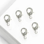 Silver Plated Lobster Clasp 15x9mm Nickel-Free - 5 pieces