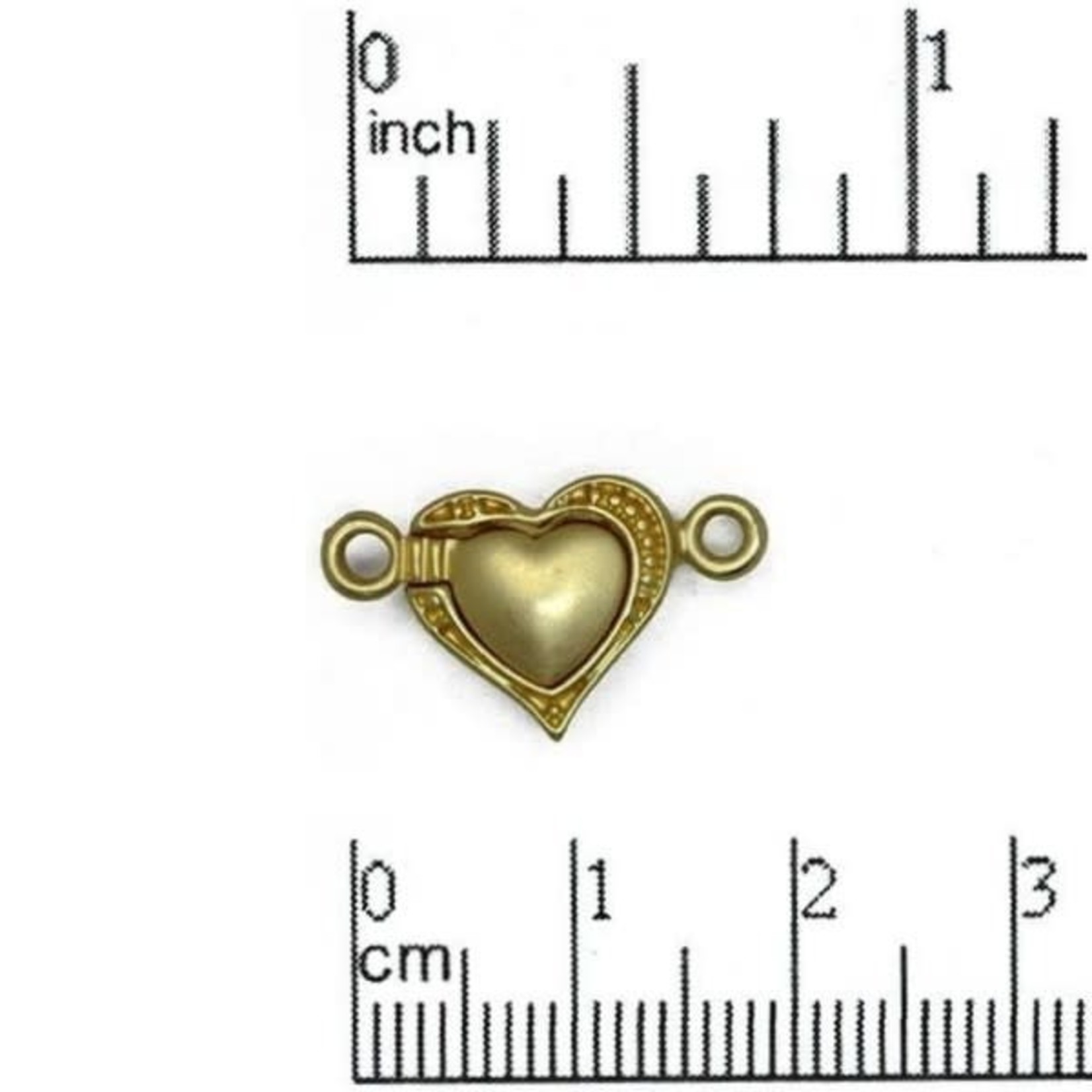 Heart Magnetic Clasp Satin Gold Nickel-Free Plated