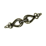 Pave Crystal Buckle Clasp Set - Nickel-Free Antique Brass Plated