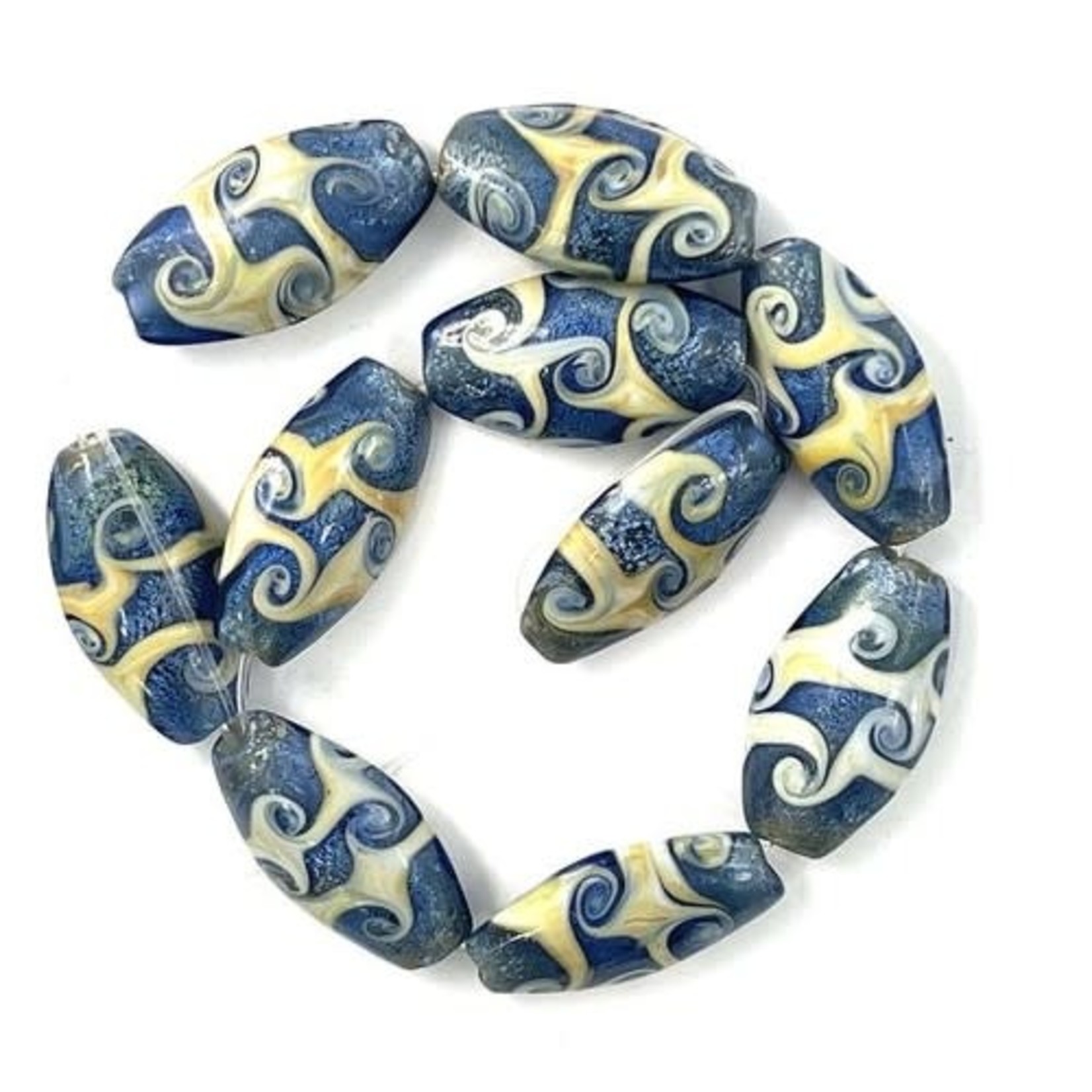 Santa Monica Oval Lampwork Glass Bead