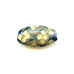 May Flowers Lime Oval Lampwork Glass Bead