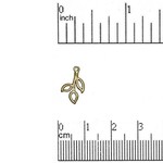 Satin Gold Plated Open 3 Leaf Charm 20mm Nickel-Free