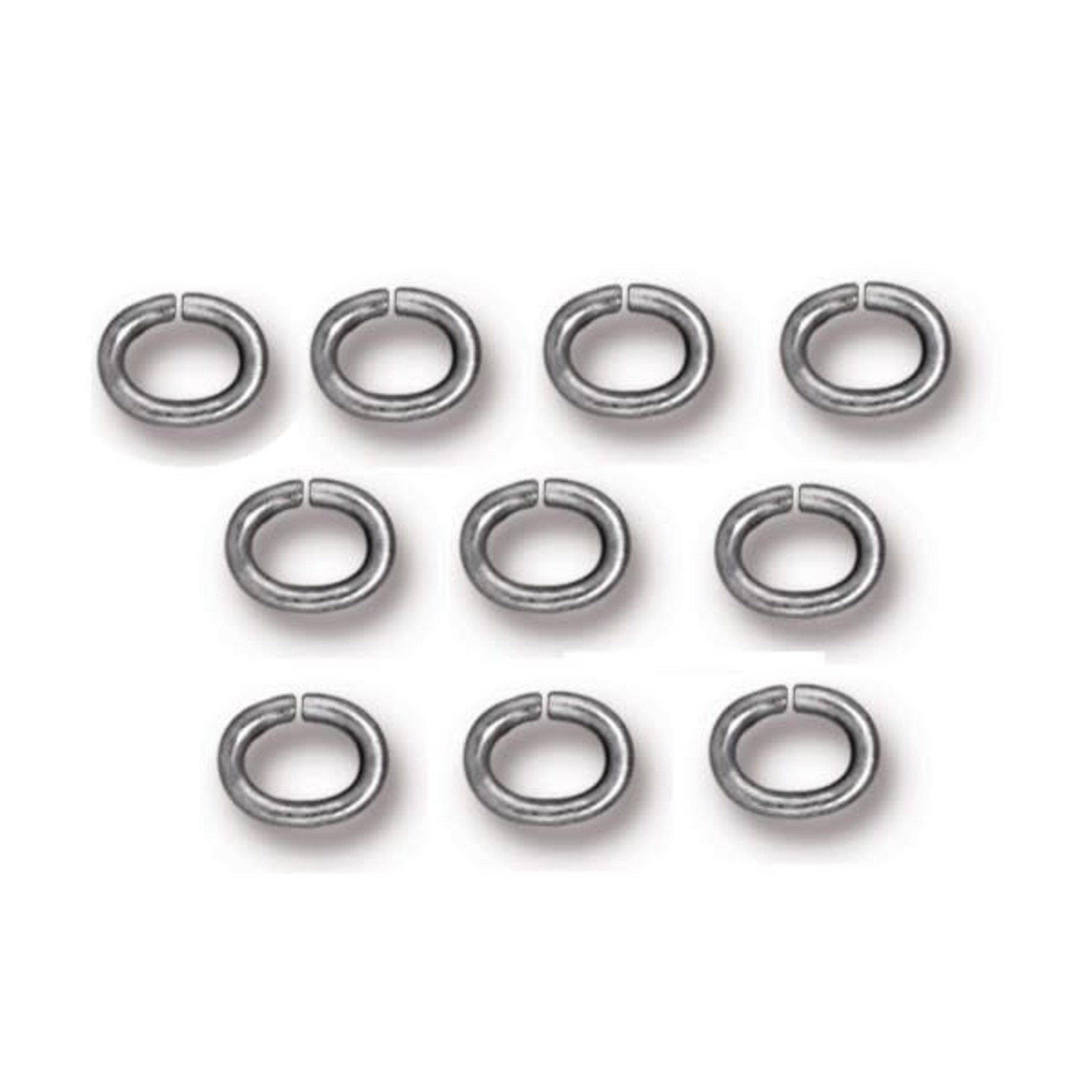 TierraCast Oval Jump Ring 4x3mm ID 20 Ga White Bronze Plated - 10 pieces