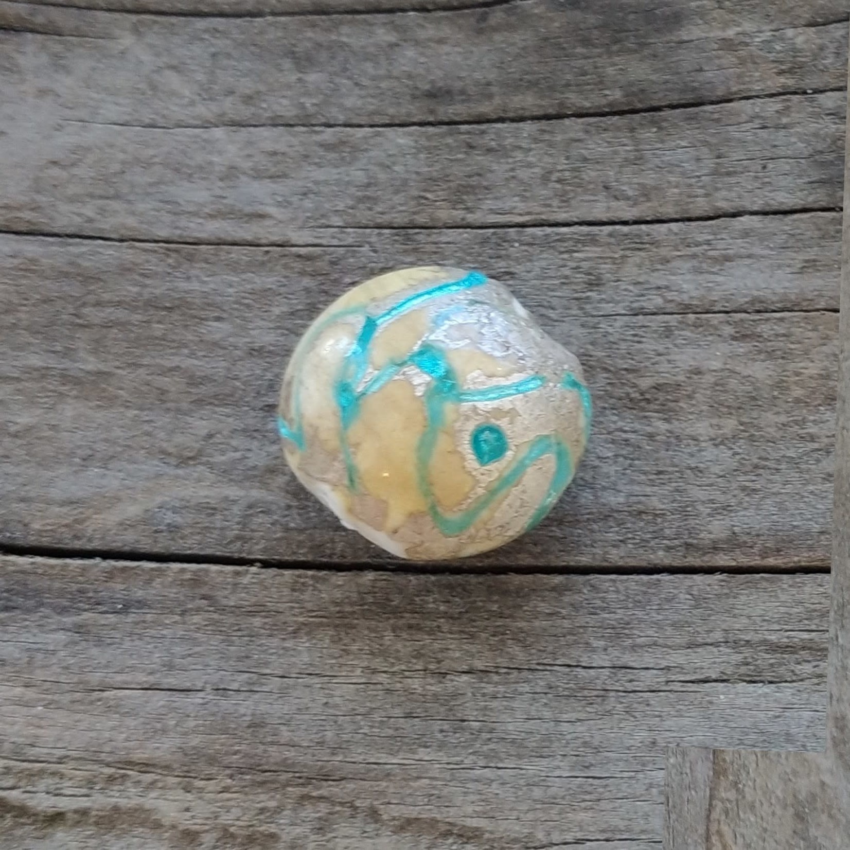 Sand & Surf 15mm Lentil Lampwork Glass Bead