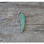 Verdigris Brass Charm - Wing