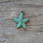 Verdigris Brass Charm - Spotted Starfish