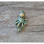 Verdigris Brass Charm - Octopus