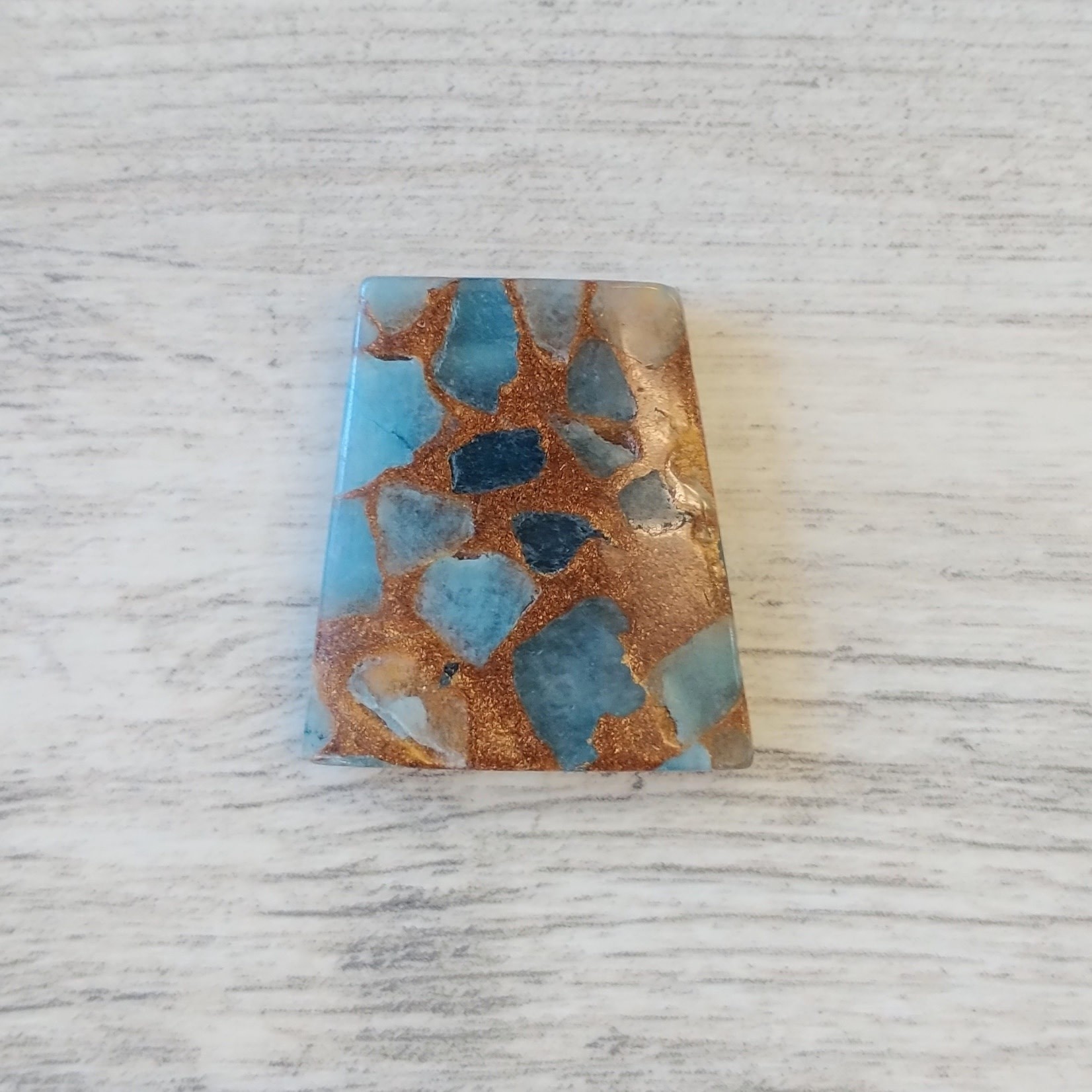 Golden Ocean Quartz Trapezoid Focal Bead