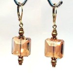 Crystal Square Champagne Earrings - Ready to Wear