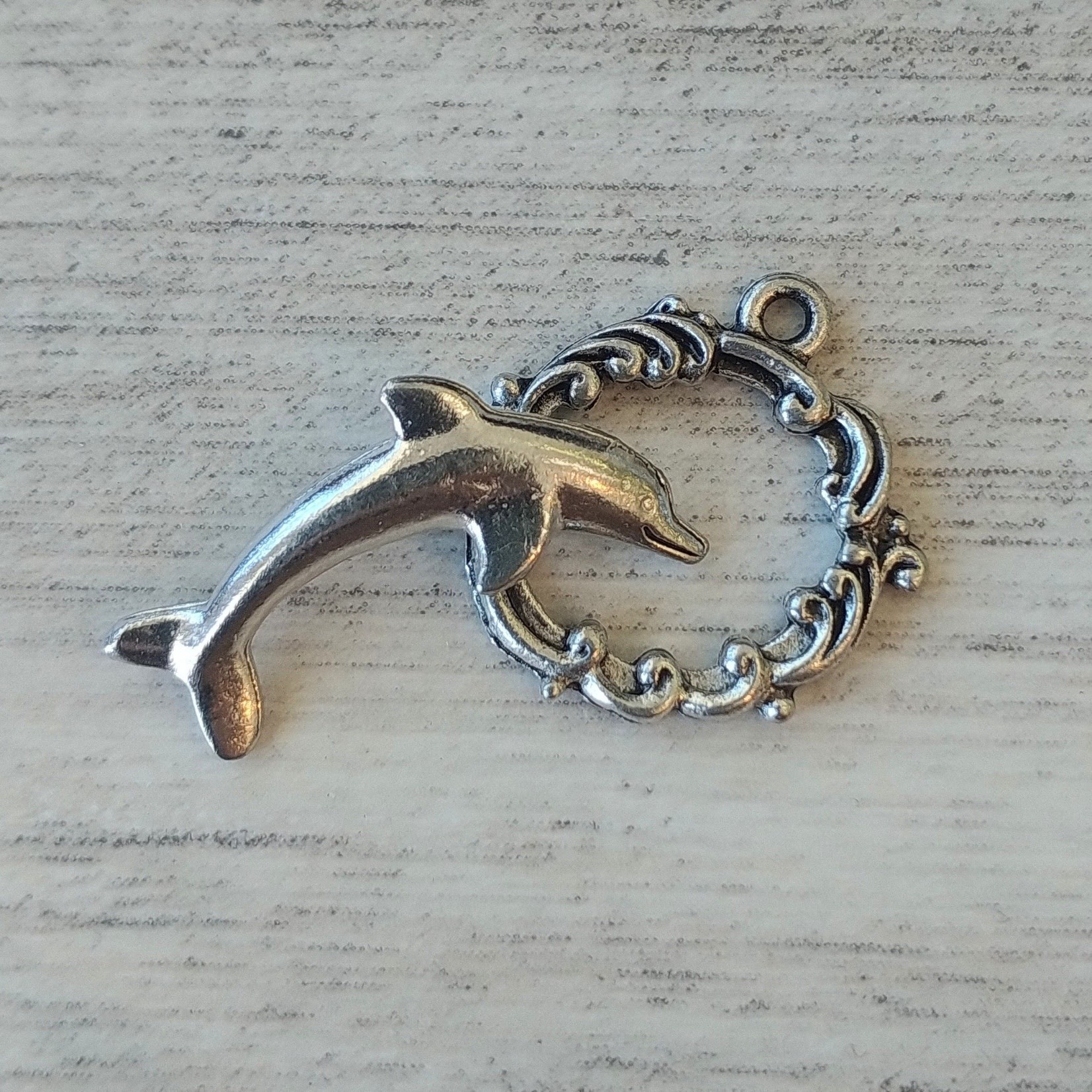Dolphin Waves Pewter Toggle Clasp Set