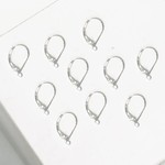 Leverback Earwire 15x10mm Nickel-Free Silver Plated - Bag of 10