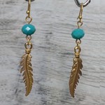 Plumage Gold/Turquoise Earrings - Ready to Wear