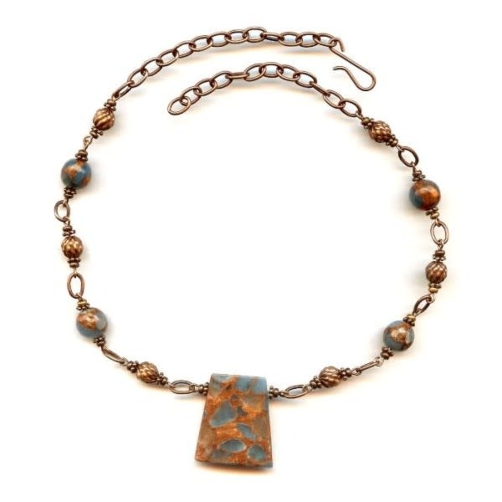 Golden Ocean Quartz Trapezoid Focal Bead