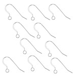 Sterling Silver Stamped Plain Earwire - 10 Pieces