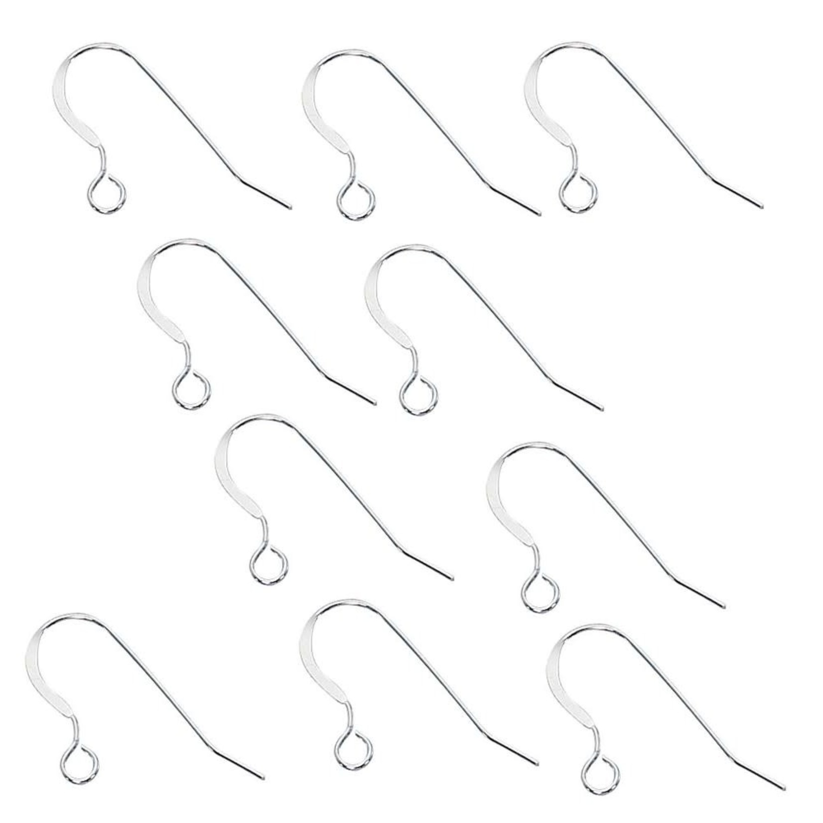 Sterling Silver Stamped Plain Earwire - 10 Pieces