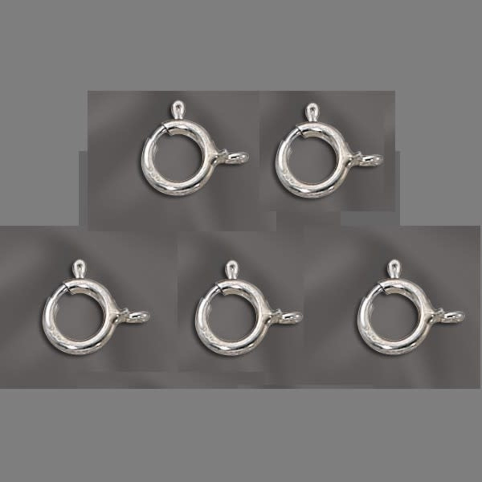 Sterling Silver 7mm Spring Ring - 5 Pieces