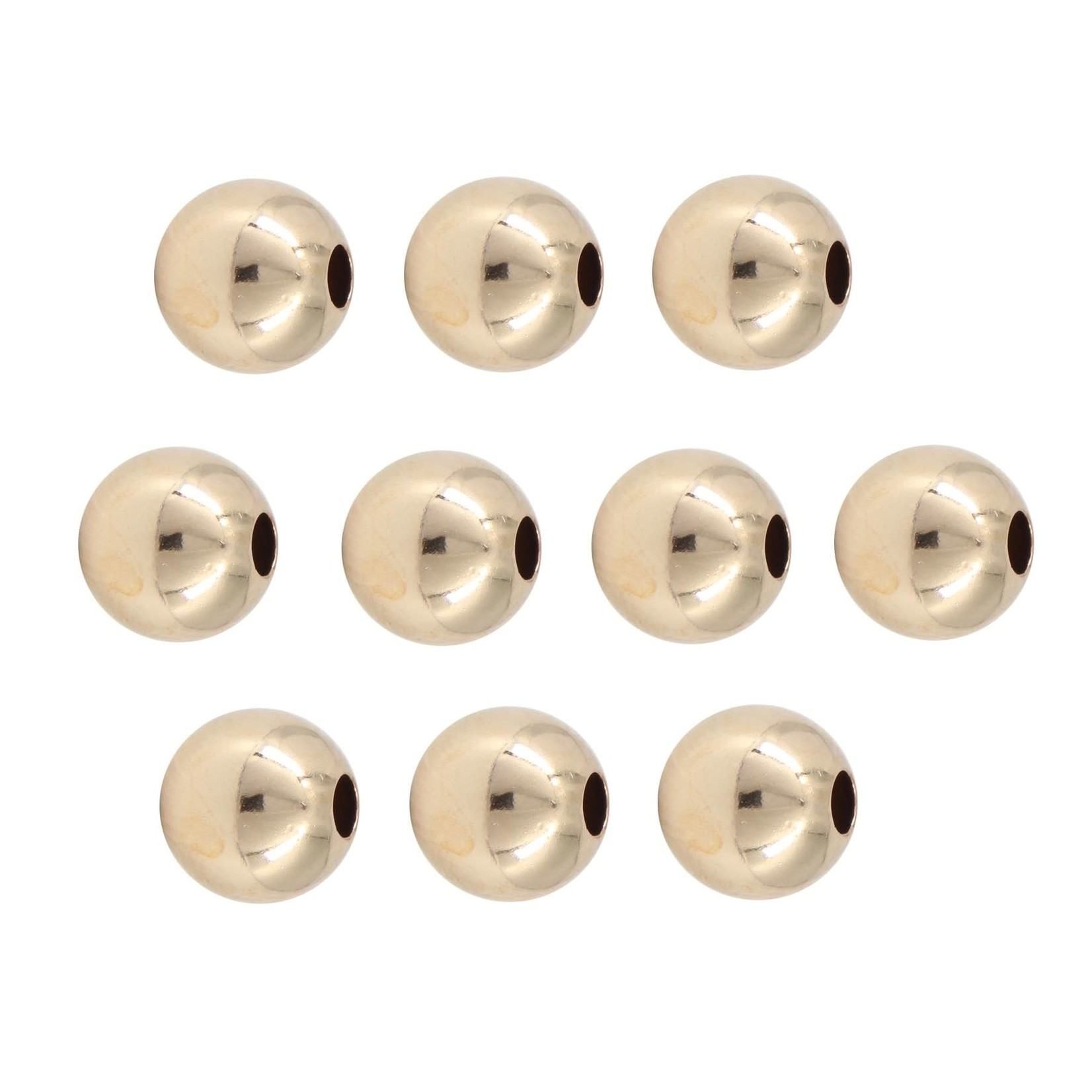 Gold Filled Smooth 5mm Round Bead w/ 1.5mm Hole - 10 Pieces