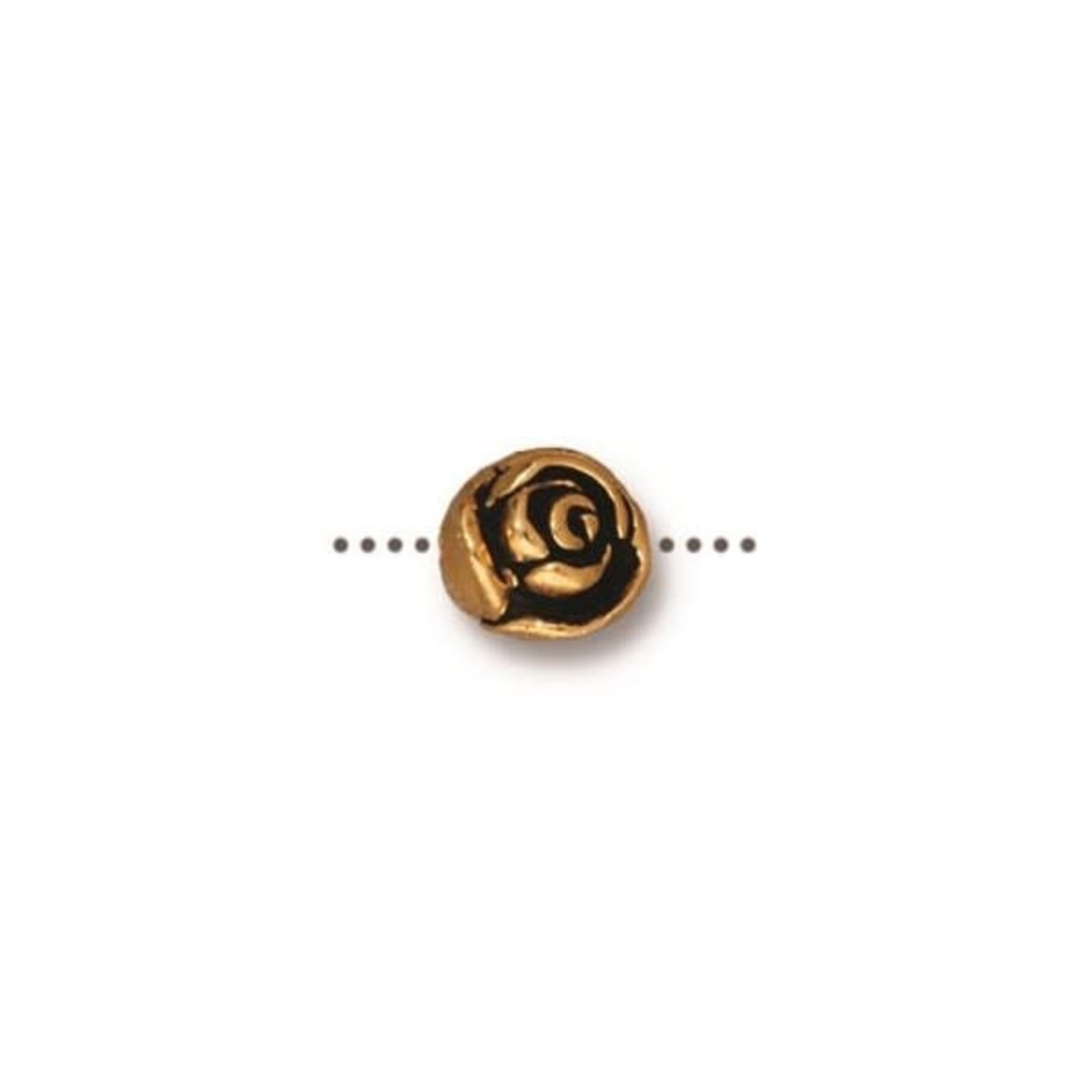 TierraCast Rose Bead - Antique Gold Plated