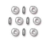 Large Hole Nugget 7mm Spacer Bead White Bronze Plated - 10 Pieces